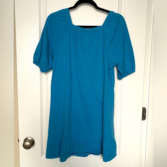Time and Tru Women’s M Blue Square Neck T Shirt Dress - Picture 2 of 2